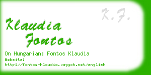 klaudia fontos business card